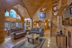 Deer Watch Lodge:  Living room and dining area